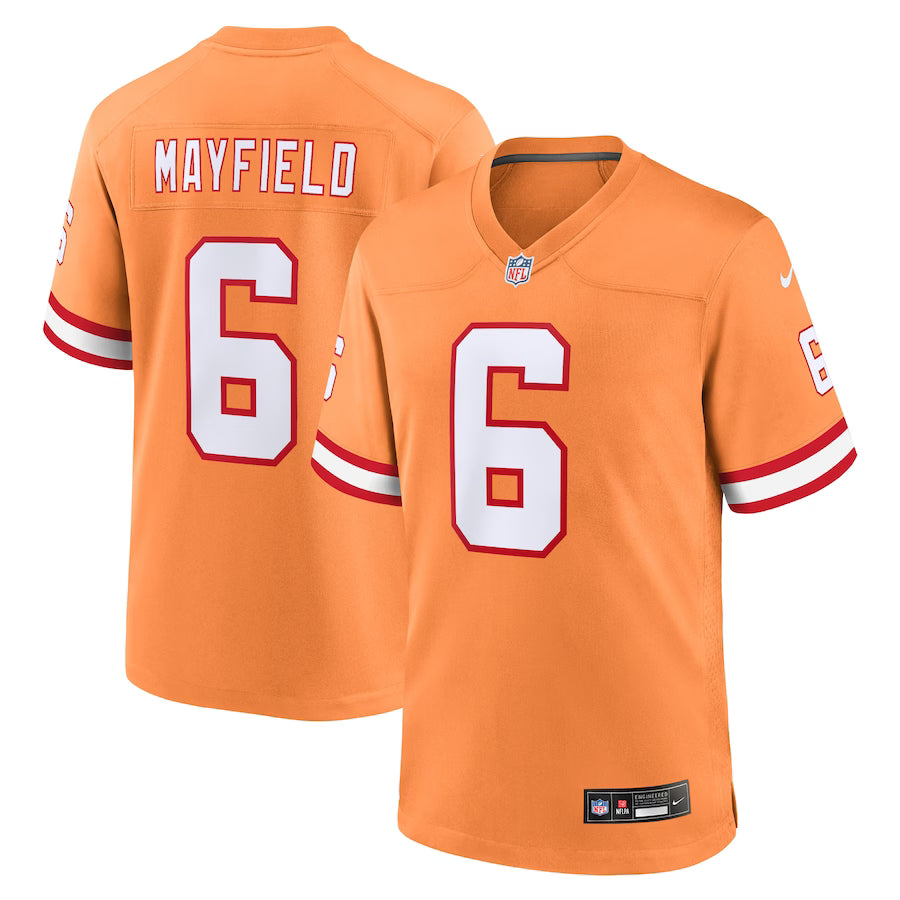 Men's '76 Tampa Bay Buccaneers Baker Mayfield Nike White Player Game Jersey