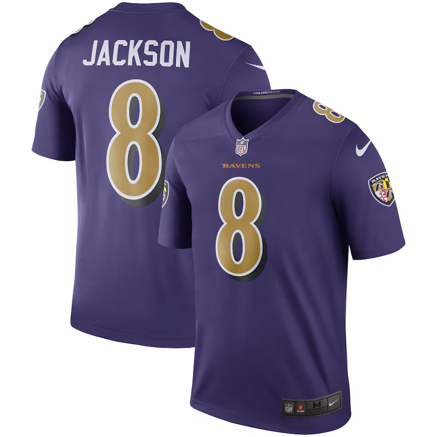 Men's Baltimore Ravens Lamar Jackson Nike Black Legend Player Performance Top