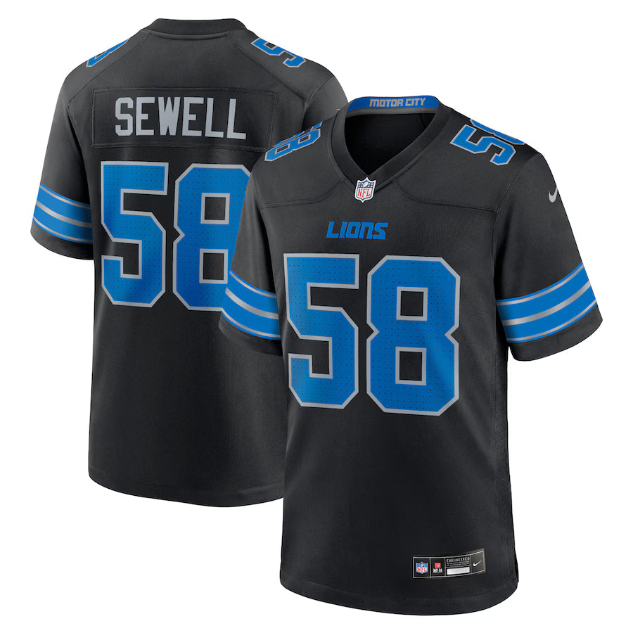 Men's Detroit Lions Penei Sewell Nike Blue Game Jersey