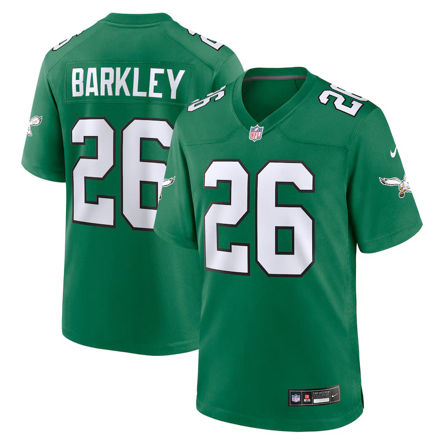 Men's Philadelphia Eagles Saquon Barkley Nike Midnight Green Game Player Jersey