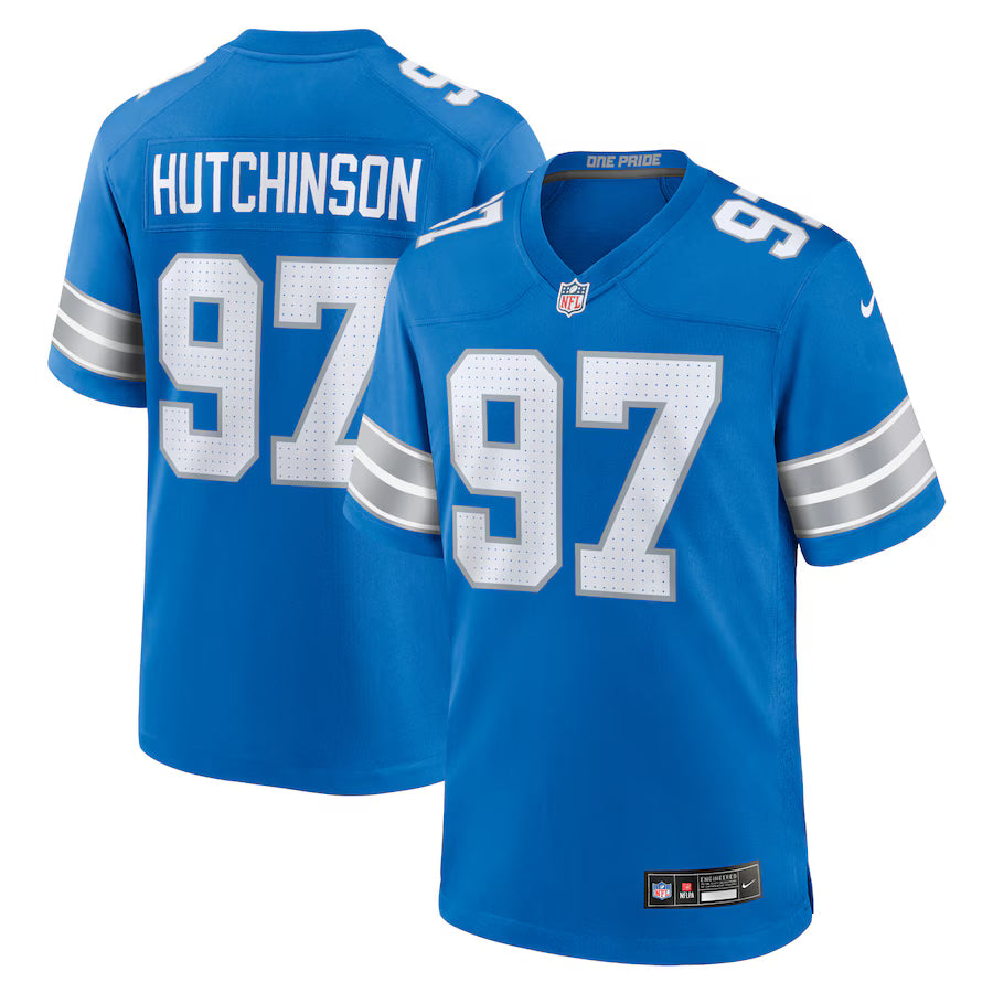 Men's Detroit Lions Aidan Hutchinson Nike Black 2nd Alternate Game Jersey
