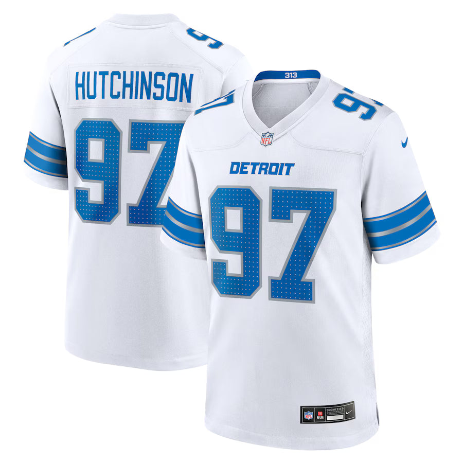Men's Detroit Lions Aidan Hutchinson Nike Black 2nd Alternate Game Jersey