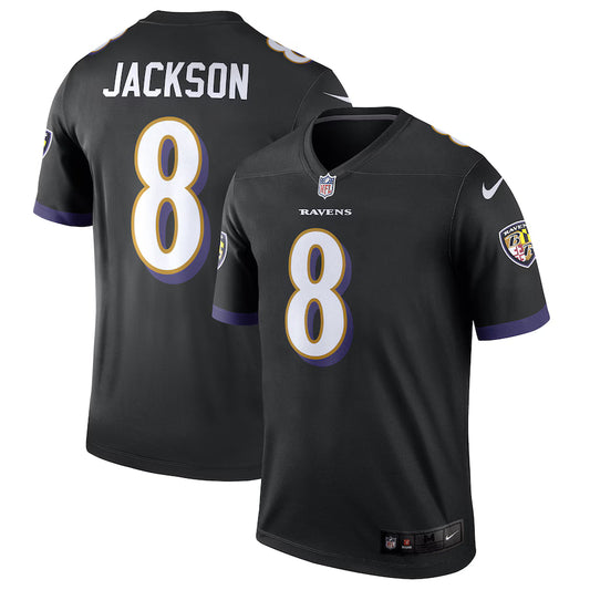 Men's Baltimore Ravens Lamar Jackson Nike Black Legend Player Performance Top