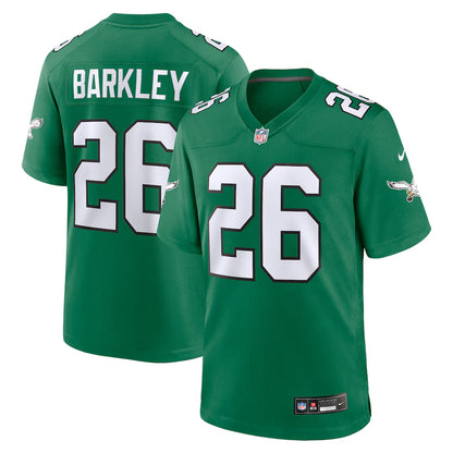 Men's Philadelphia Eagles Saquon Barkley Nike Midnight Green Game Player Jersey